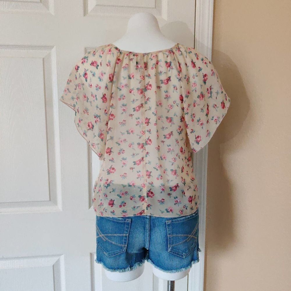 Cotton On flowy sheer floral blouse sz XS - Picture 5 of 11